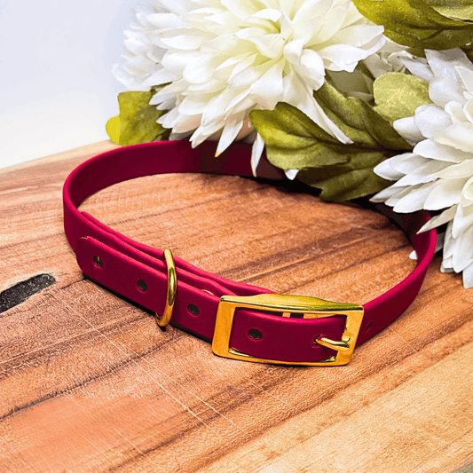 Biothane Halsband Wine Red – Handgemacht von BookishPaws