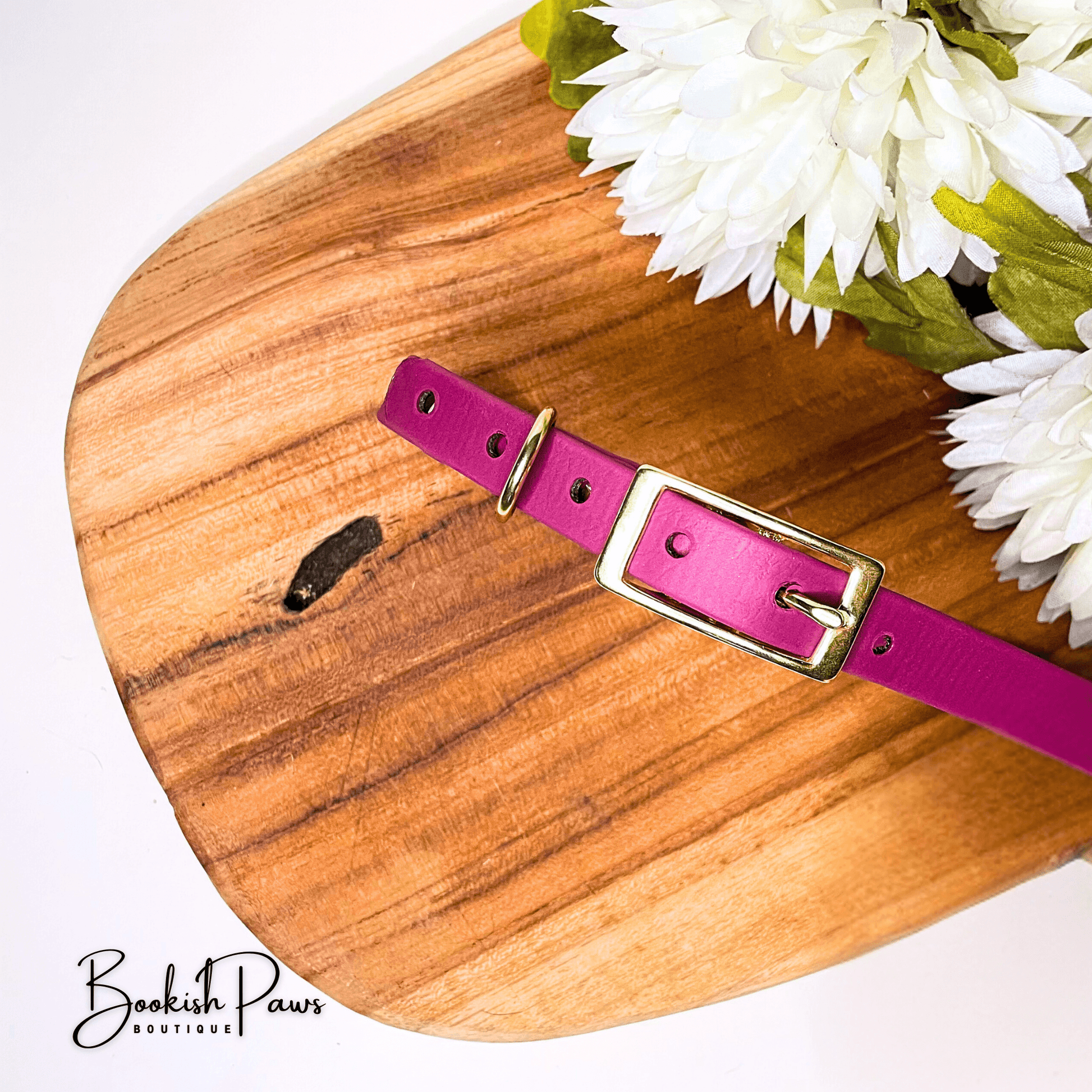 Biothane Halsband Wine Red – Handgemacht von BookishPaws