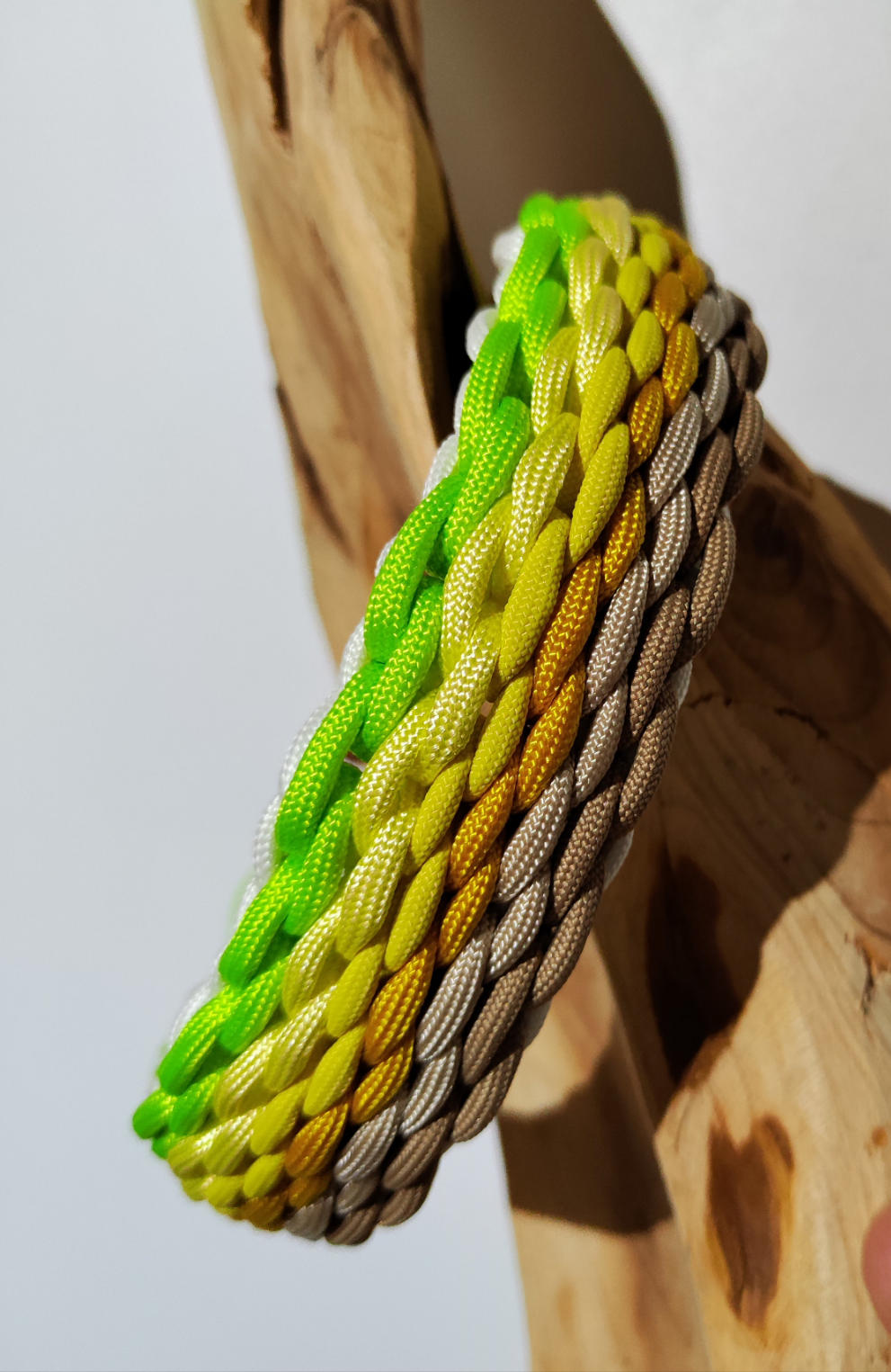 BookishPaws Sienna Glow Halsband | Paracord & Biothane | Braun- und grüntöne (Farbverlauf)